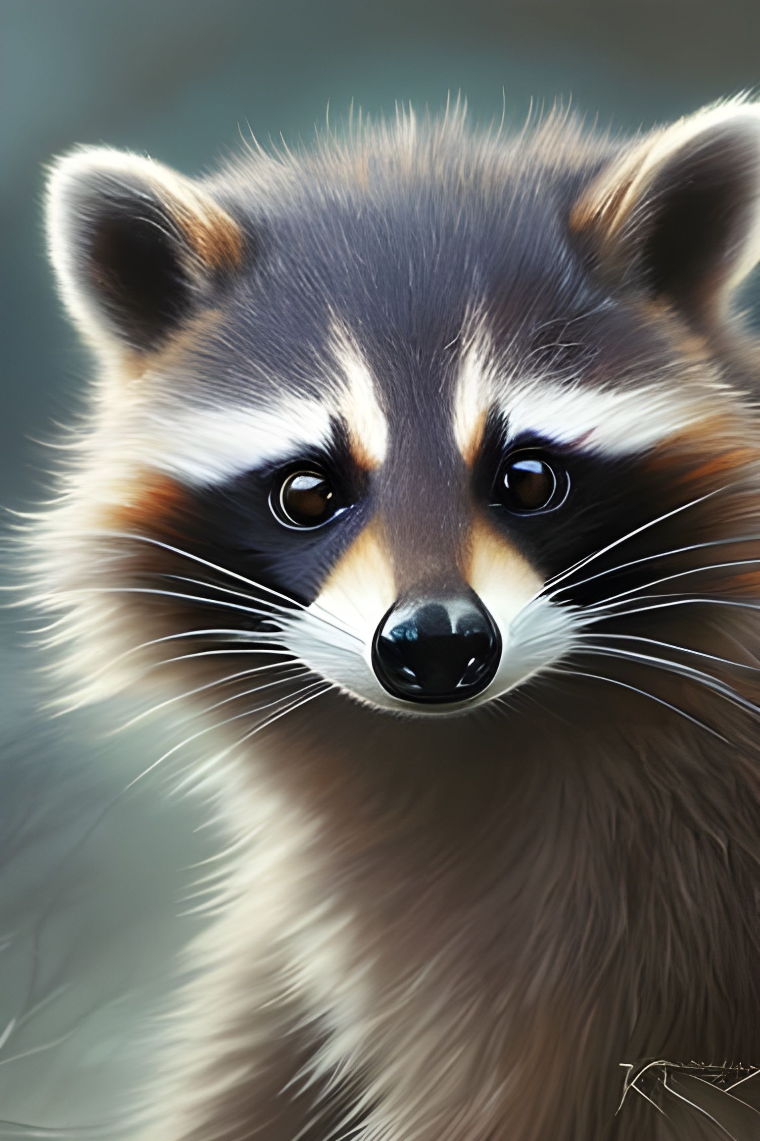 Fantasy Raccoon Portrait in Oil Painting Style