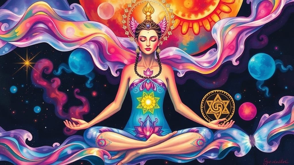 Iridescent Alcohol Ink Art of Feminine Yoga