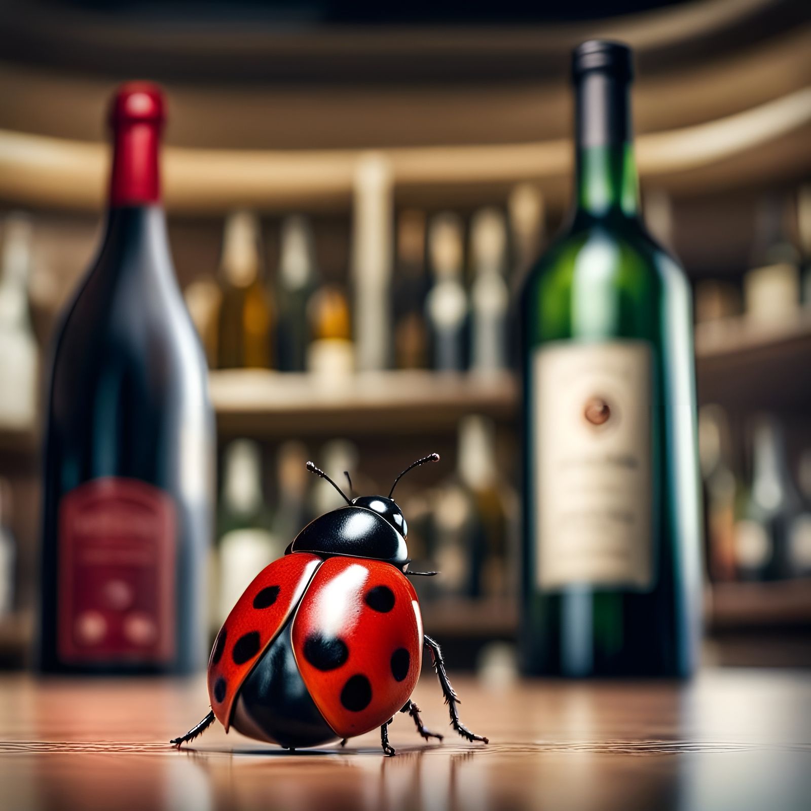 a ladybug in a bar