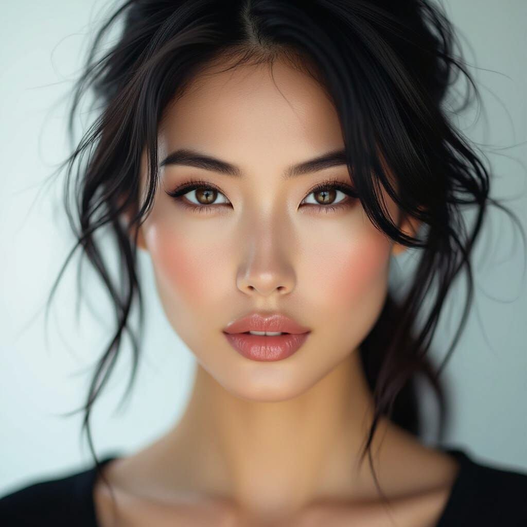 Photo Realistic Asian Woman Portrait with Sultry Look