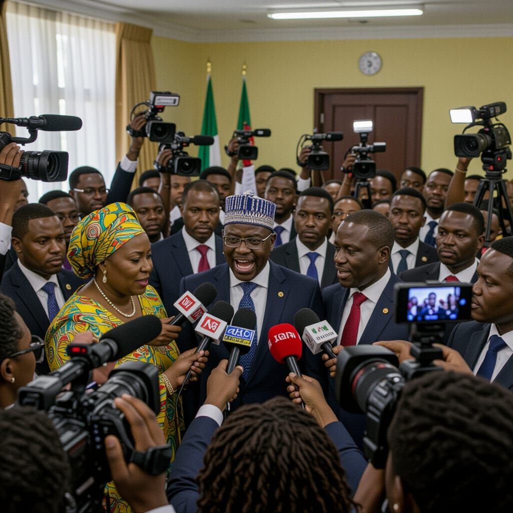 African Officials in Panic as Media Swarms a Press Conferenc...