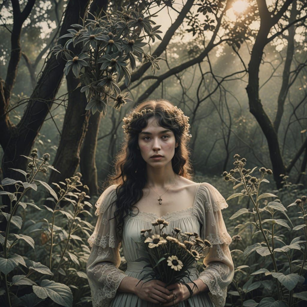 Serene Nature Goddess with Ancestral Wisdom