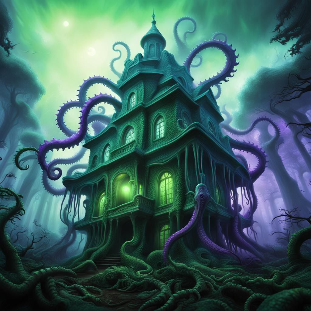 Alien Tentacle House in Mystical Forest