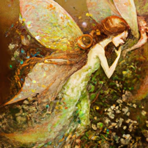 Flower Fairy in Arthur Rackham Style