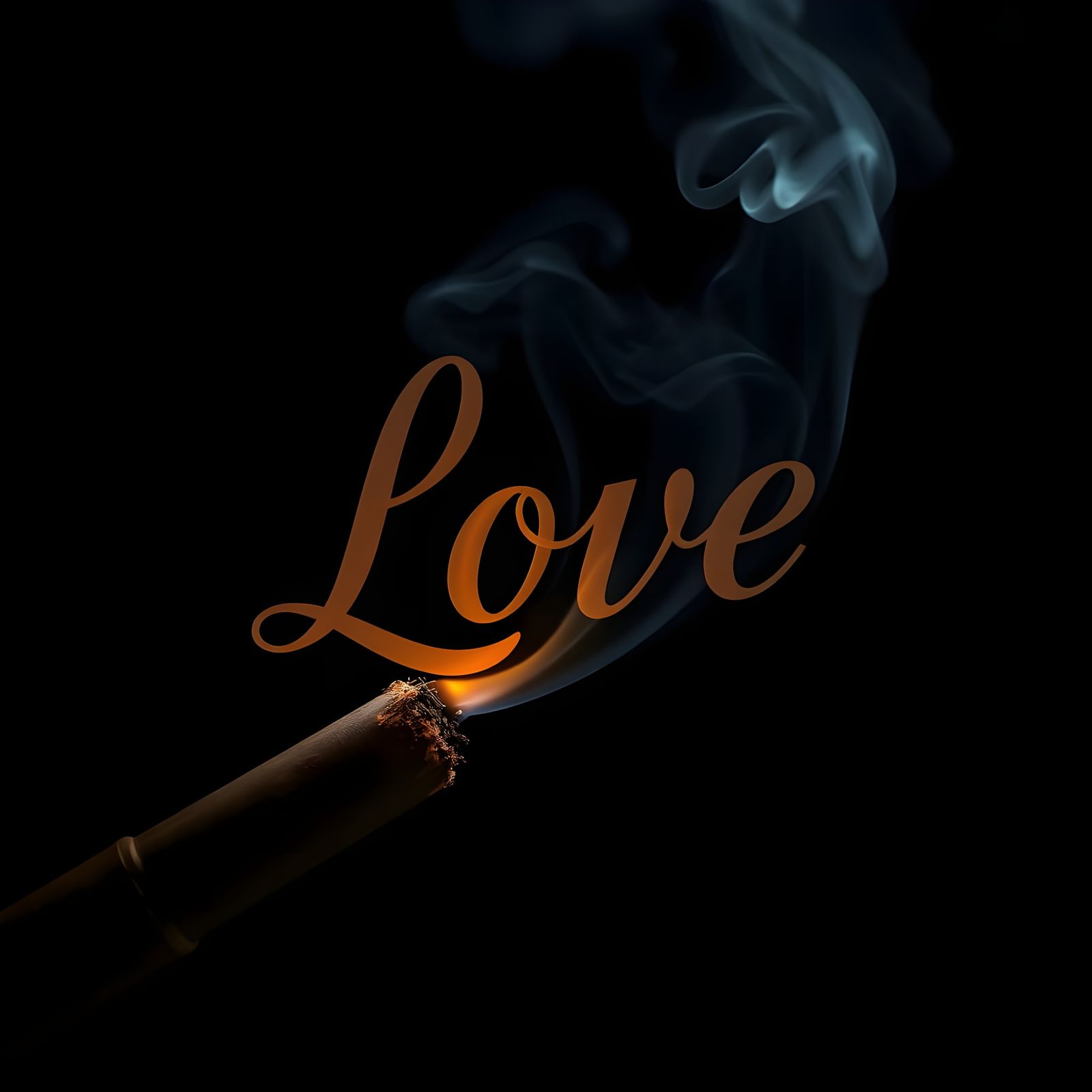 Cigar Smoke Creates 'Love' in Low Key Photo