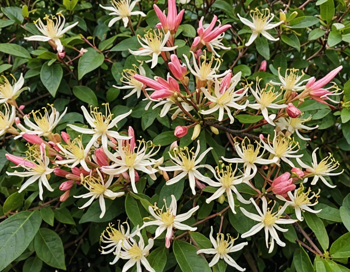 Delicate Honeysuckle Flower Digital Rendering