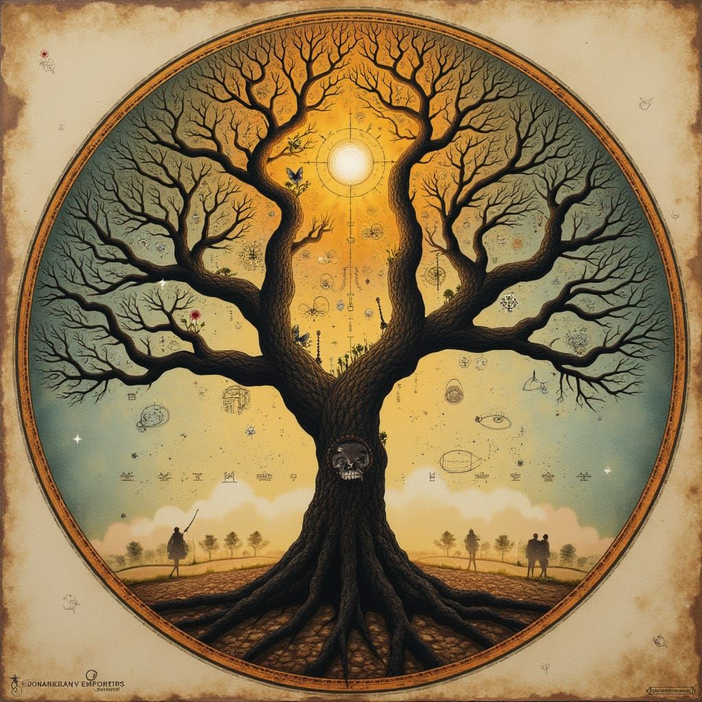 Symbolic Tree of Life Expands into Infinite Dimensions