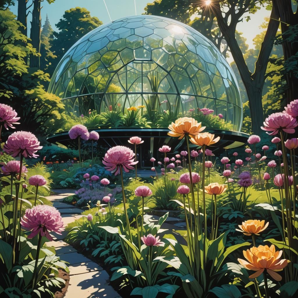 Futuristic Arboretum Inspired by Syd Mead