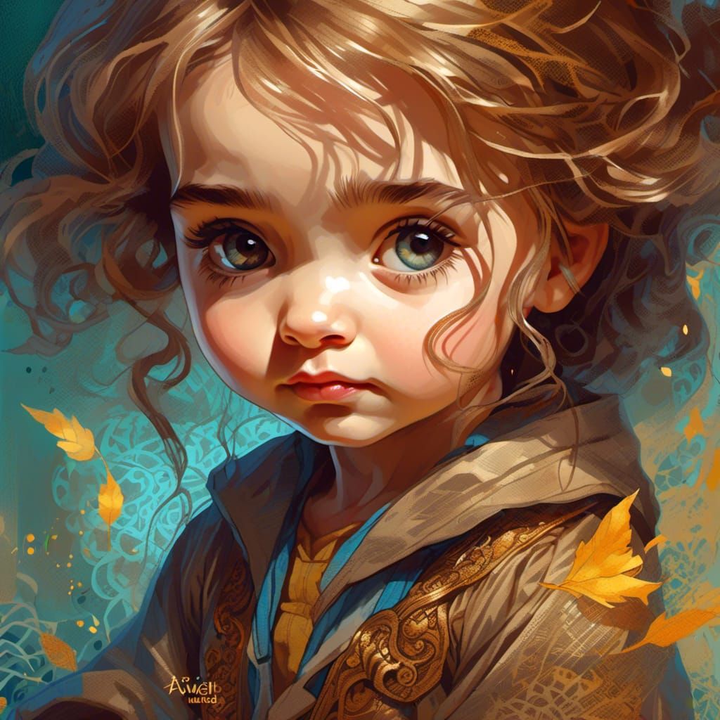 Chibi Hermione Granger Portrait with Intricate Details