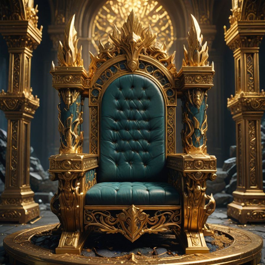 Majestic Gold Beryl Throne in Intricate Fantasy Detail