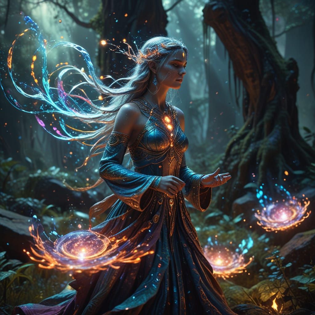 Cosmic Goddess Annabeth Chase in Vibrant Astral Landscape