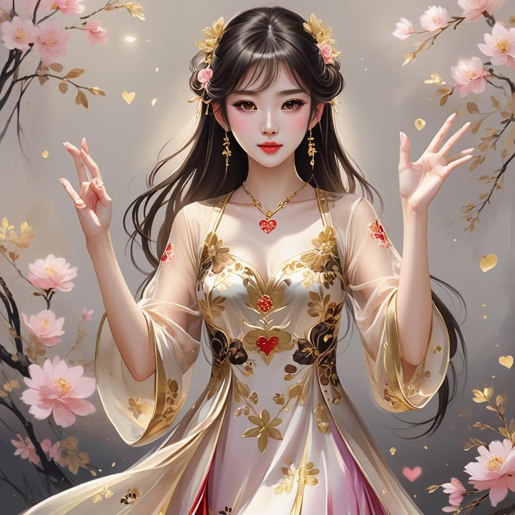 Anime Style Portrait of a Beautiful Woman