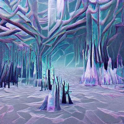 Ethereal Forest Frozen in Time
