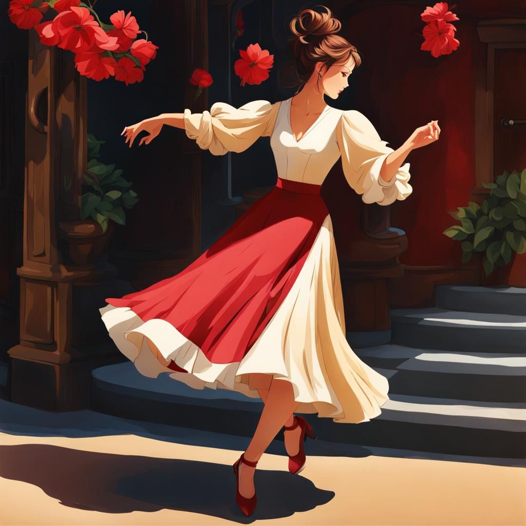 Woman Plays Castanets with Independence