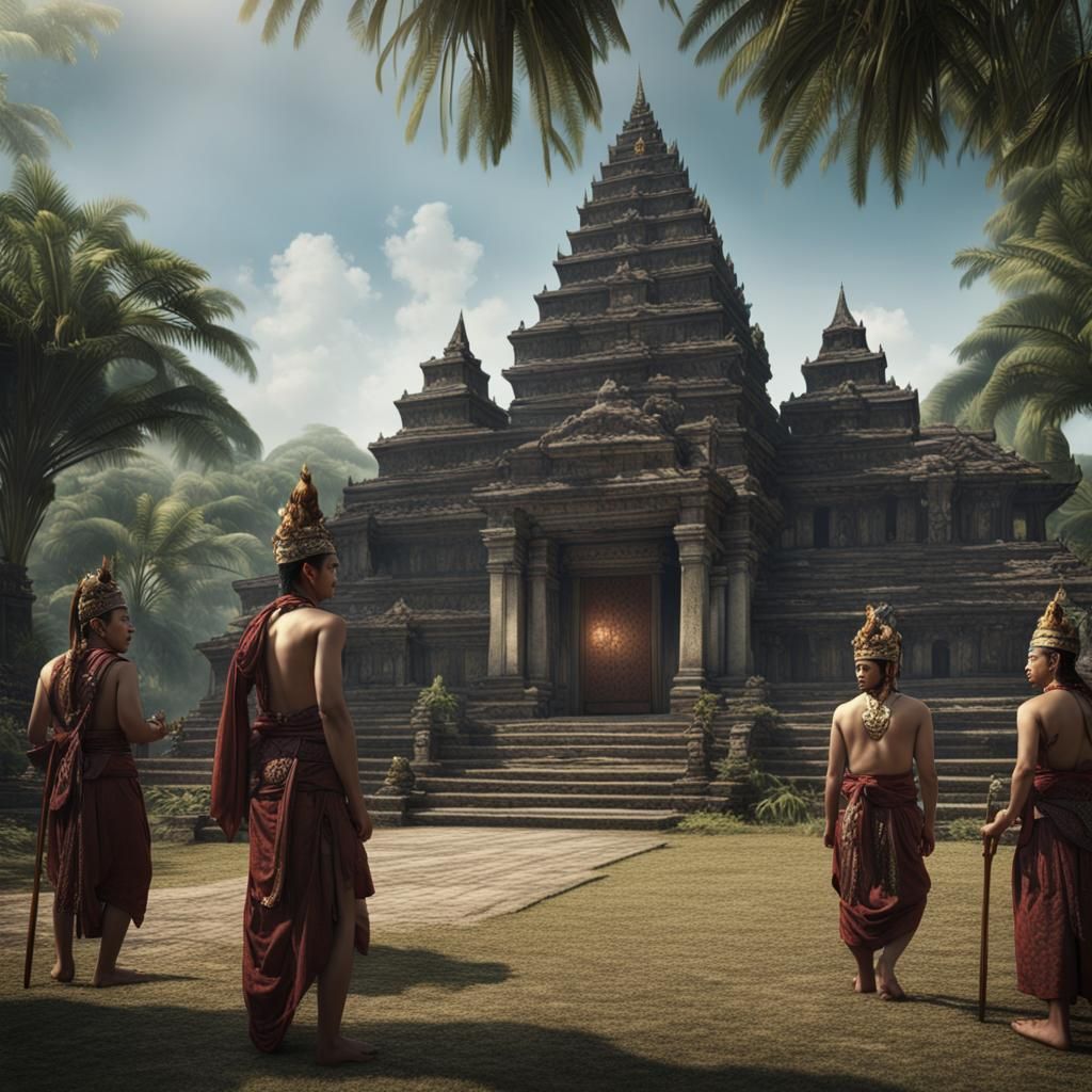 Majapahit King Discussing Matters of State