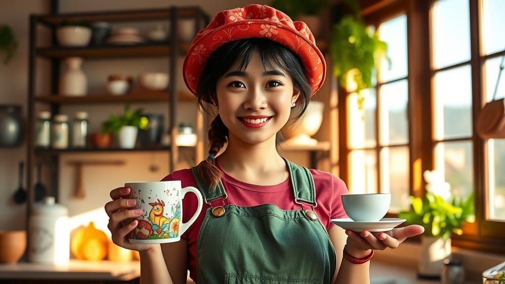 Whimsical Kitchen Encounter in Rustic Chic Style