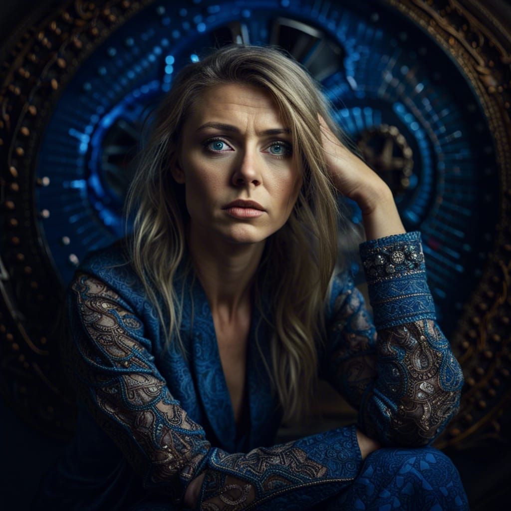 Brilliant Woman Contemplates Future in Detailed Portrait