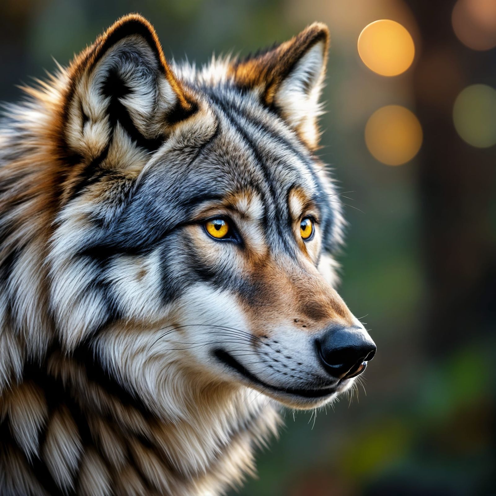 Detailed Wolf Portrait with Airbrush Technique