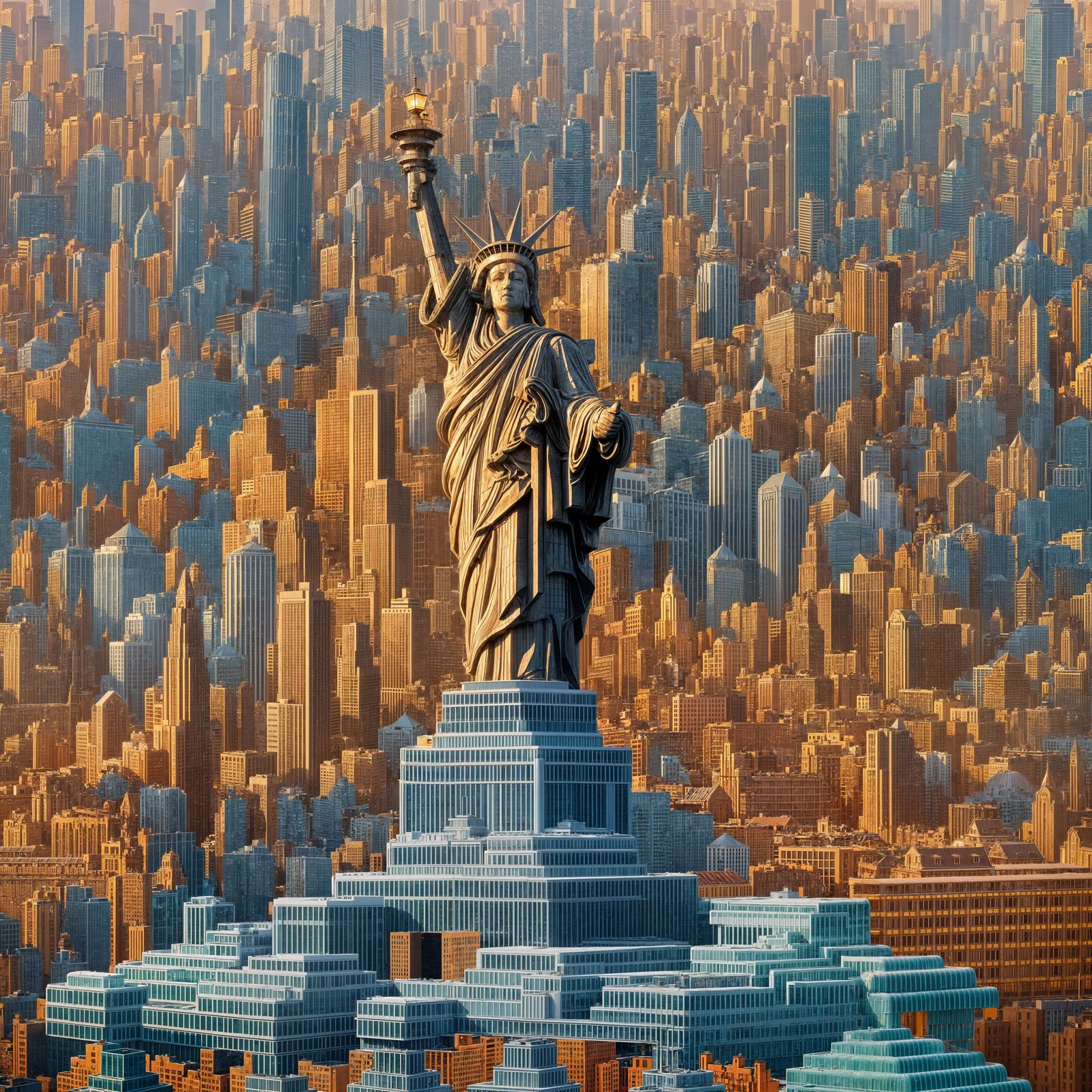 City Buildings Transformed into Circuit Boards