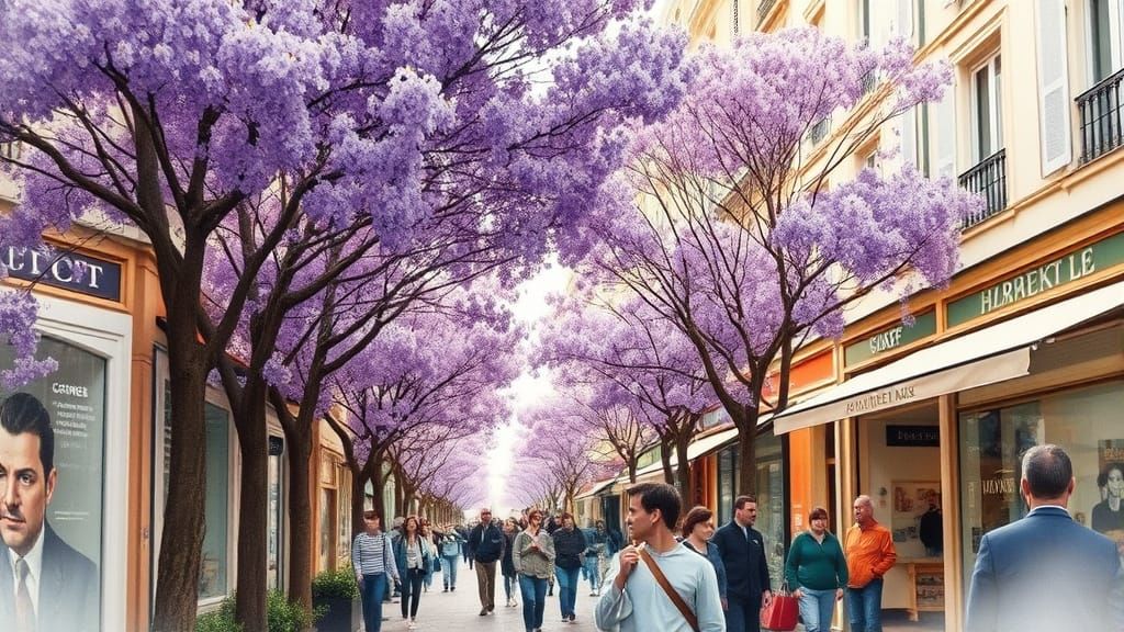 Parisian Street Scene in Impressionistic Style