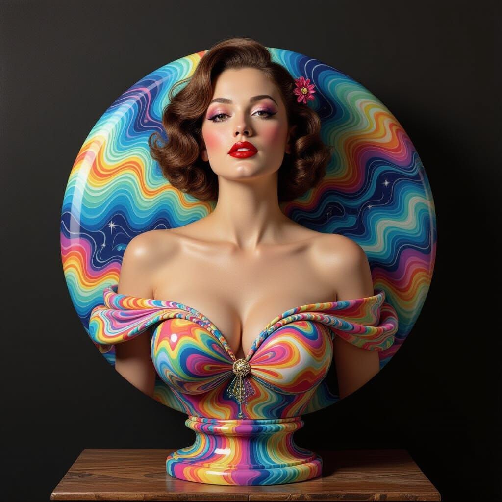Psychedelic Surrealism Bust Art