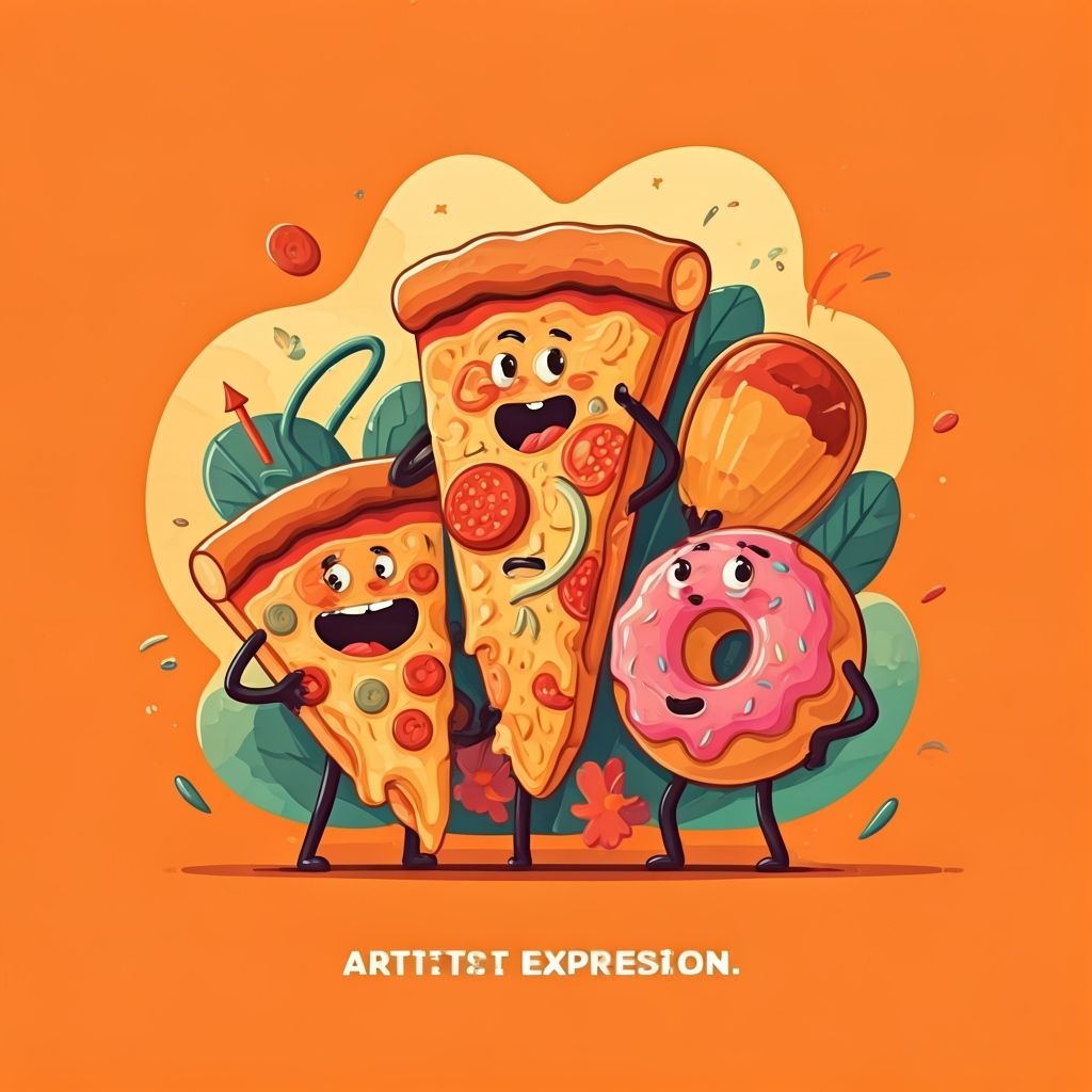 Food Debate: A Humorous Vector Art Illustration