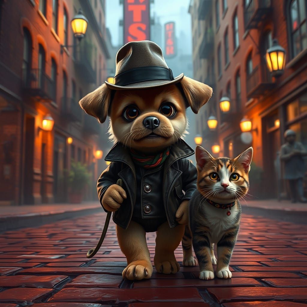 Gangster Pup Ponders City Streets in a Unique Partnership