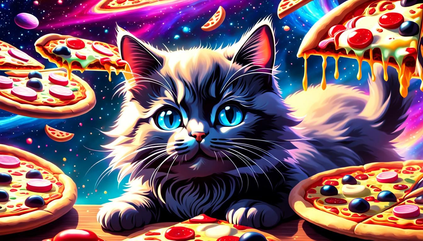 Cat and pizza
