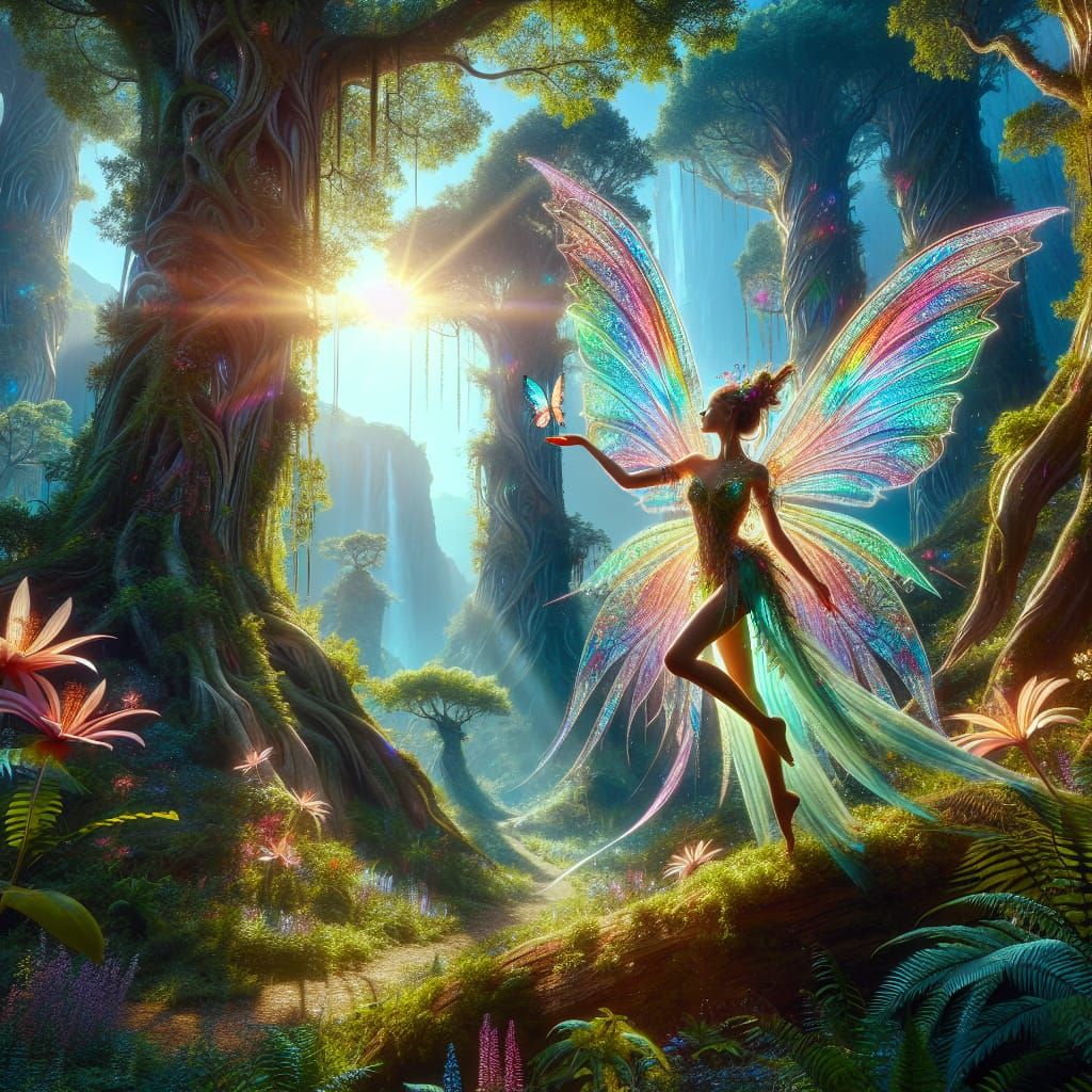 Rainbow Fairy in Enchanted Forest