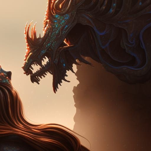 Detailed Lesbian Kiss in a Fantasy Matte Painting