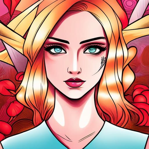 October Woman in Manga Disco Pop Art