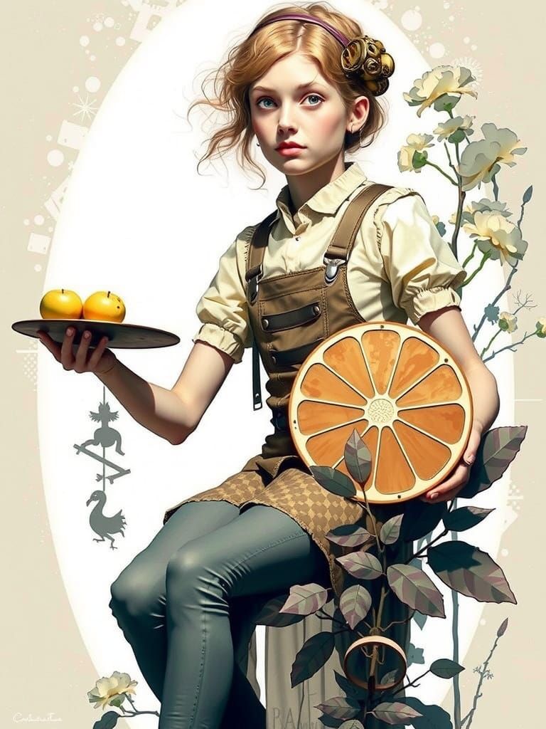 Harlequin in Mythological Surreal Composition