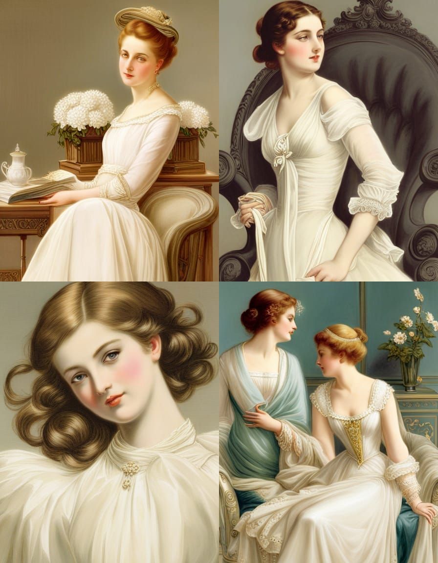 Elegant Portrait in the Style of Vittorio Matteo Corcos