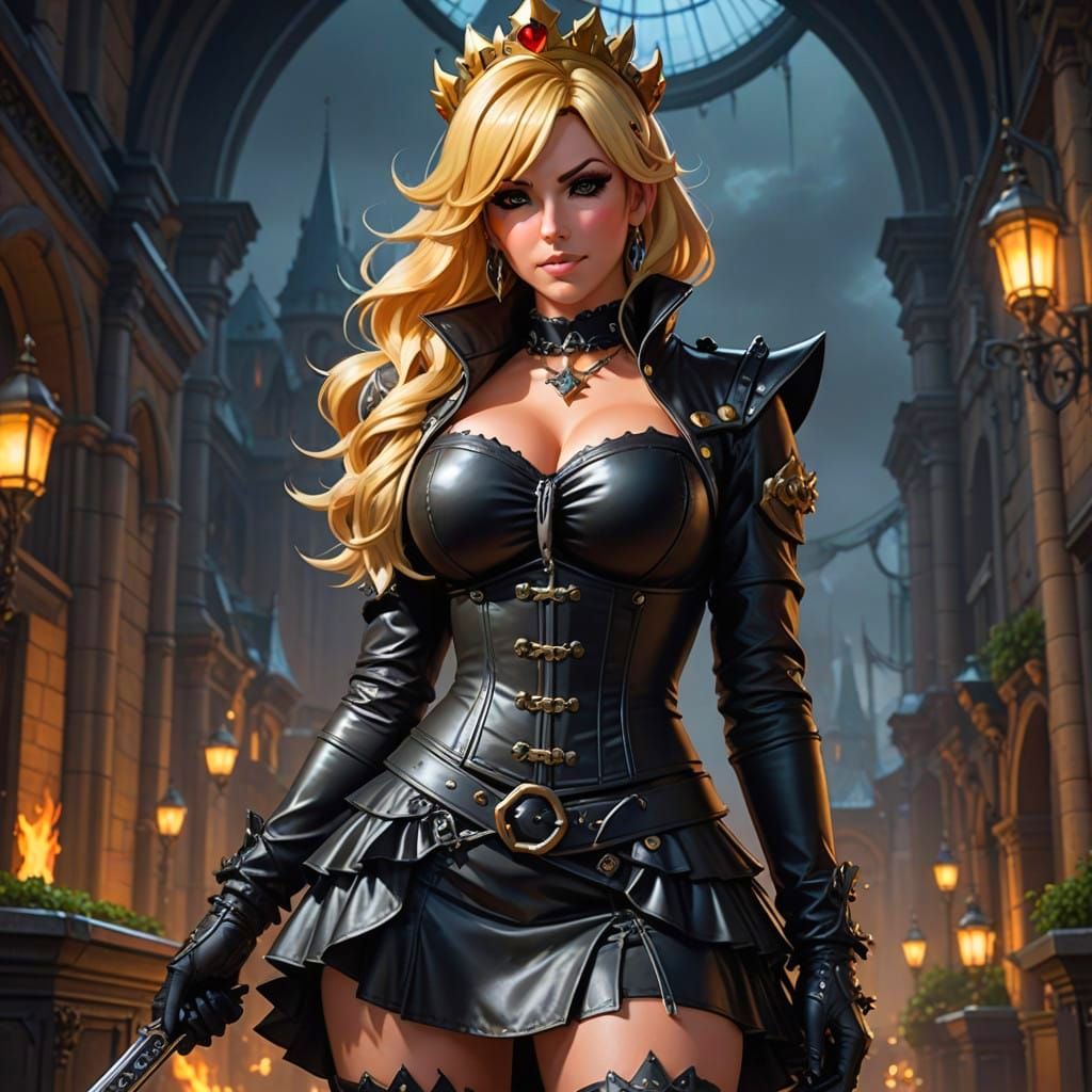 Gothic Goddess Bowsette in Triadic Colors