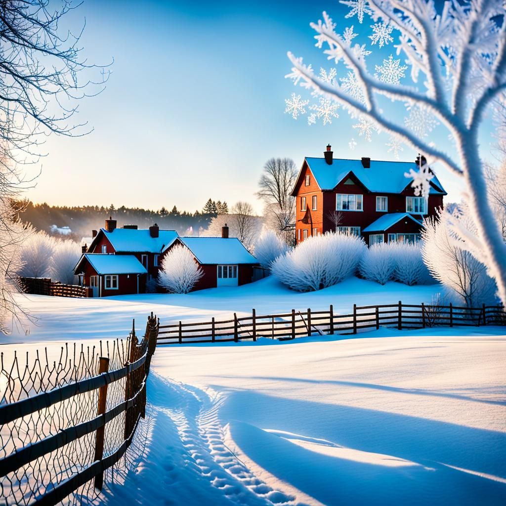 Cat Leaps in Winter Wonderland Photography