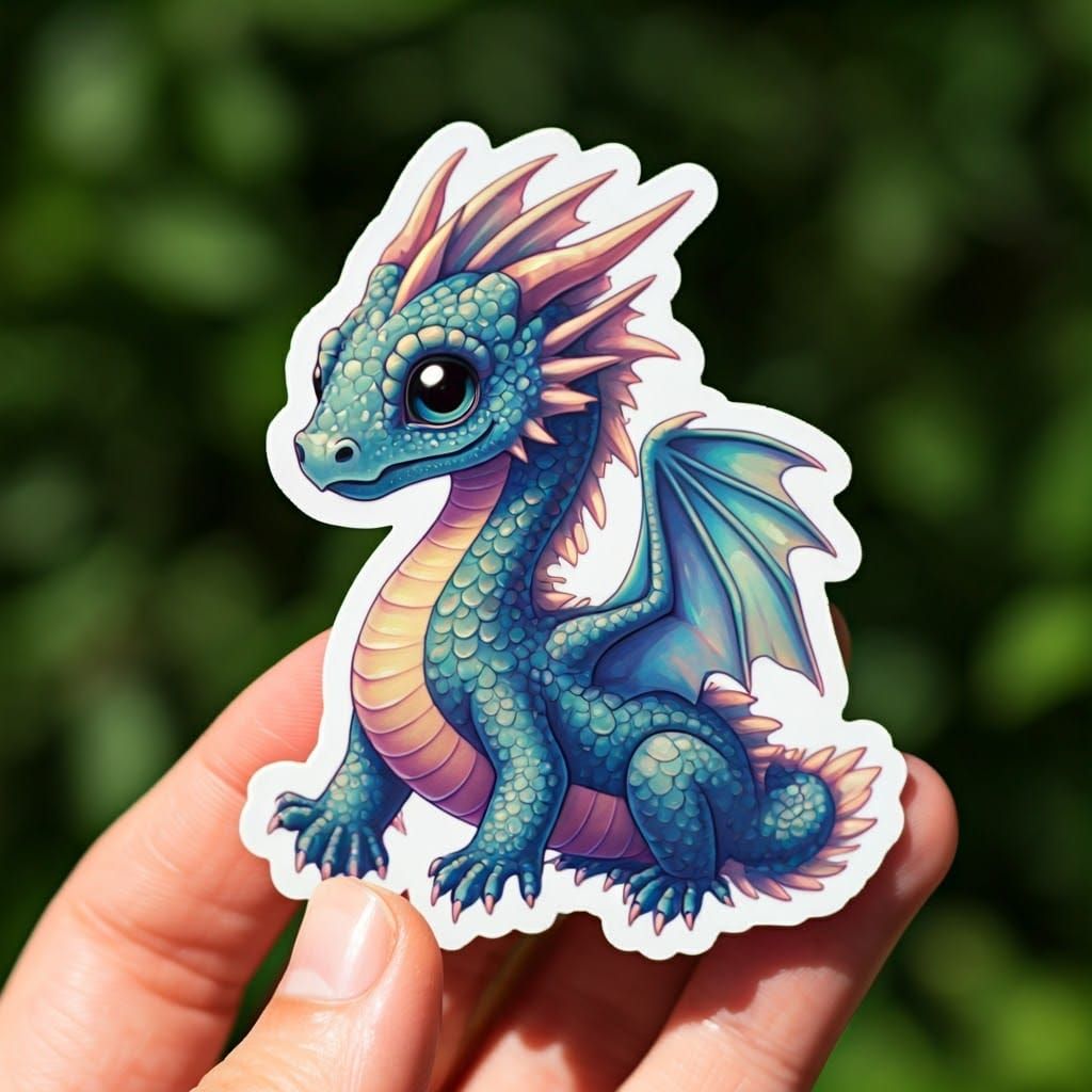 Iridescent Pastel Sea Dragon Sticker Art