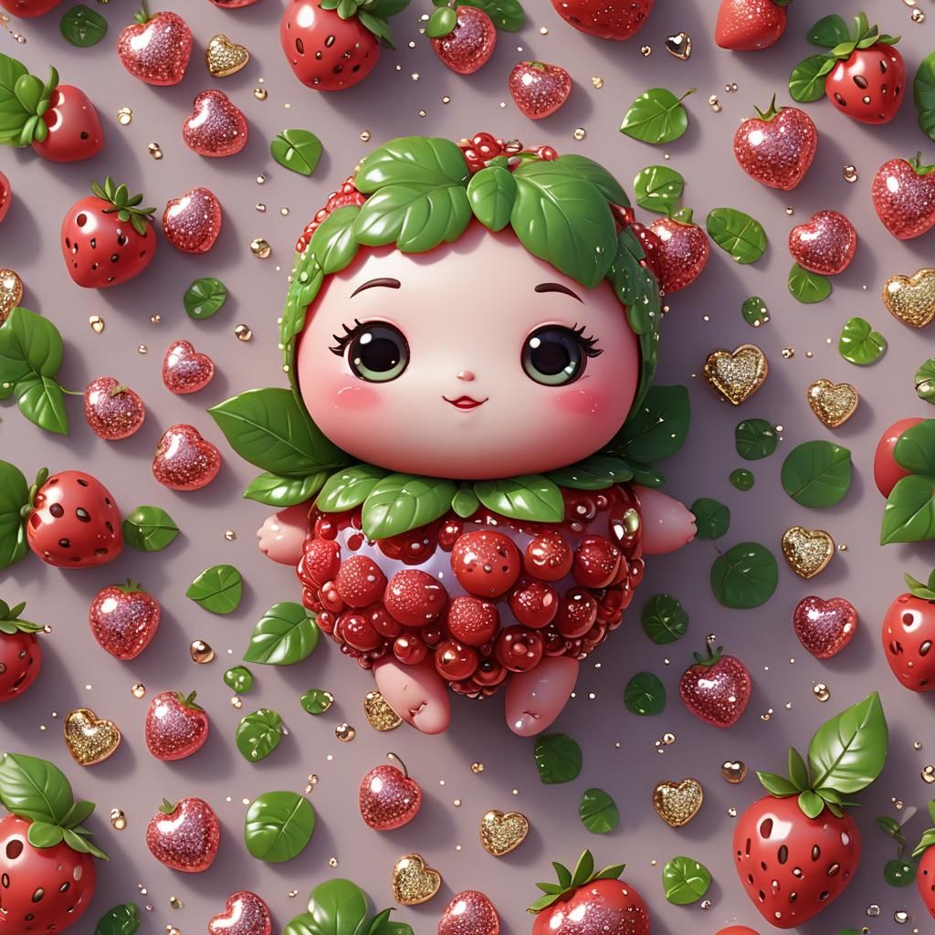 Kawaii Berry Baby with Sparkling Eyes