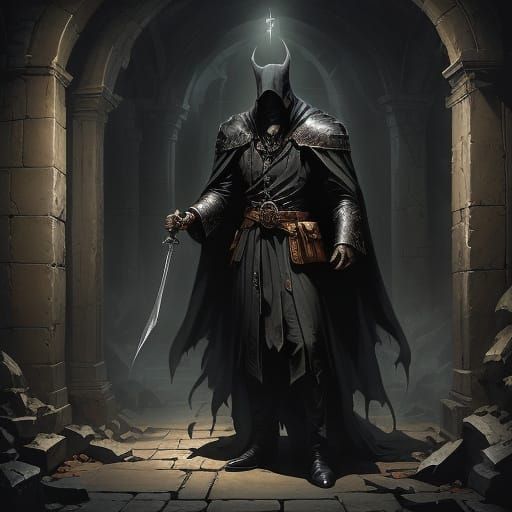 Dark Fantasy Portrait in Art Nouveau Style