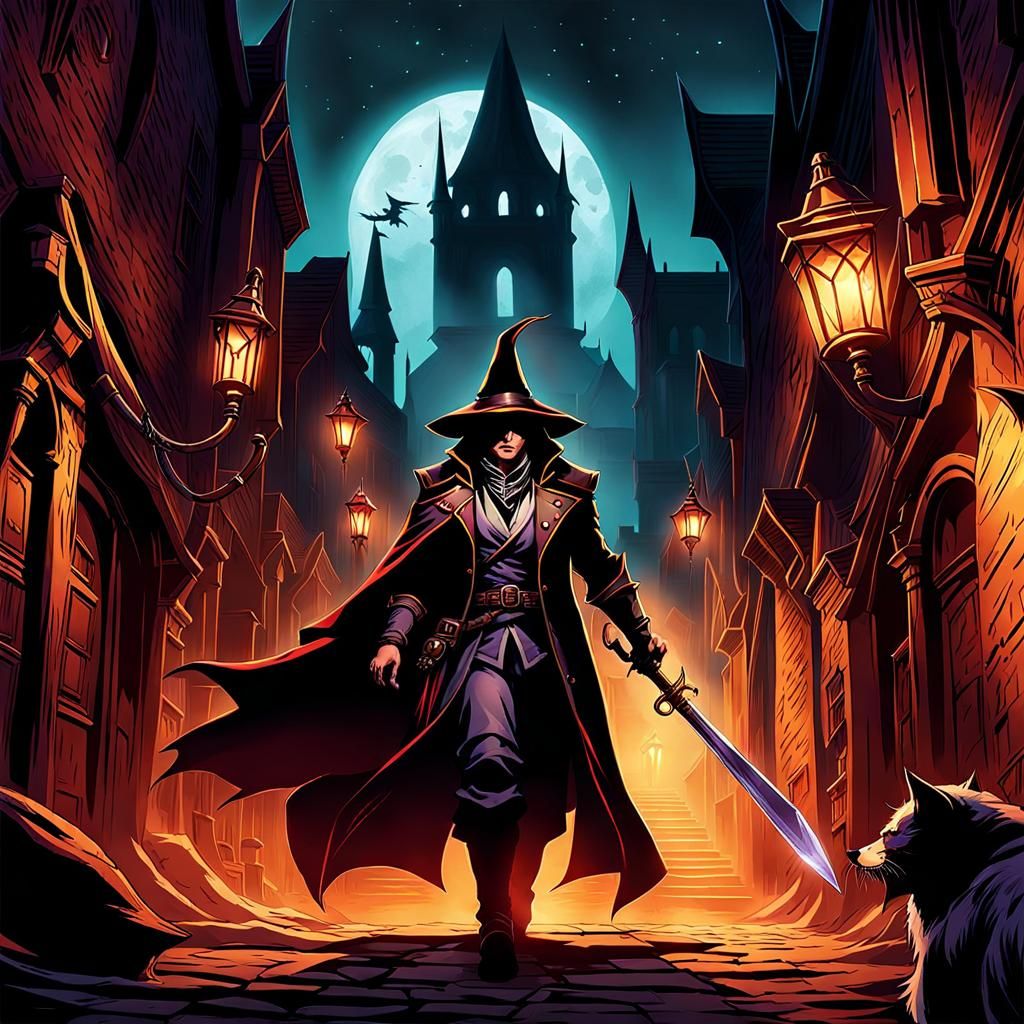 Witch Hunter Pursues Heretic in Corrupted City