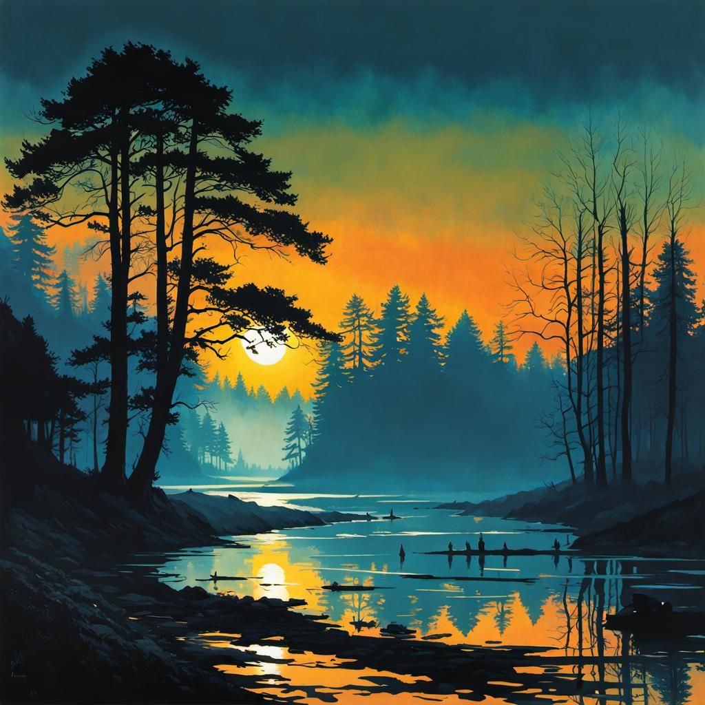 New Morning Landscape in Impressionist Style