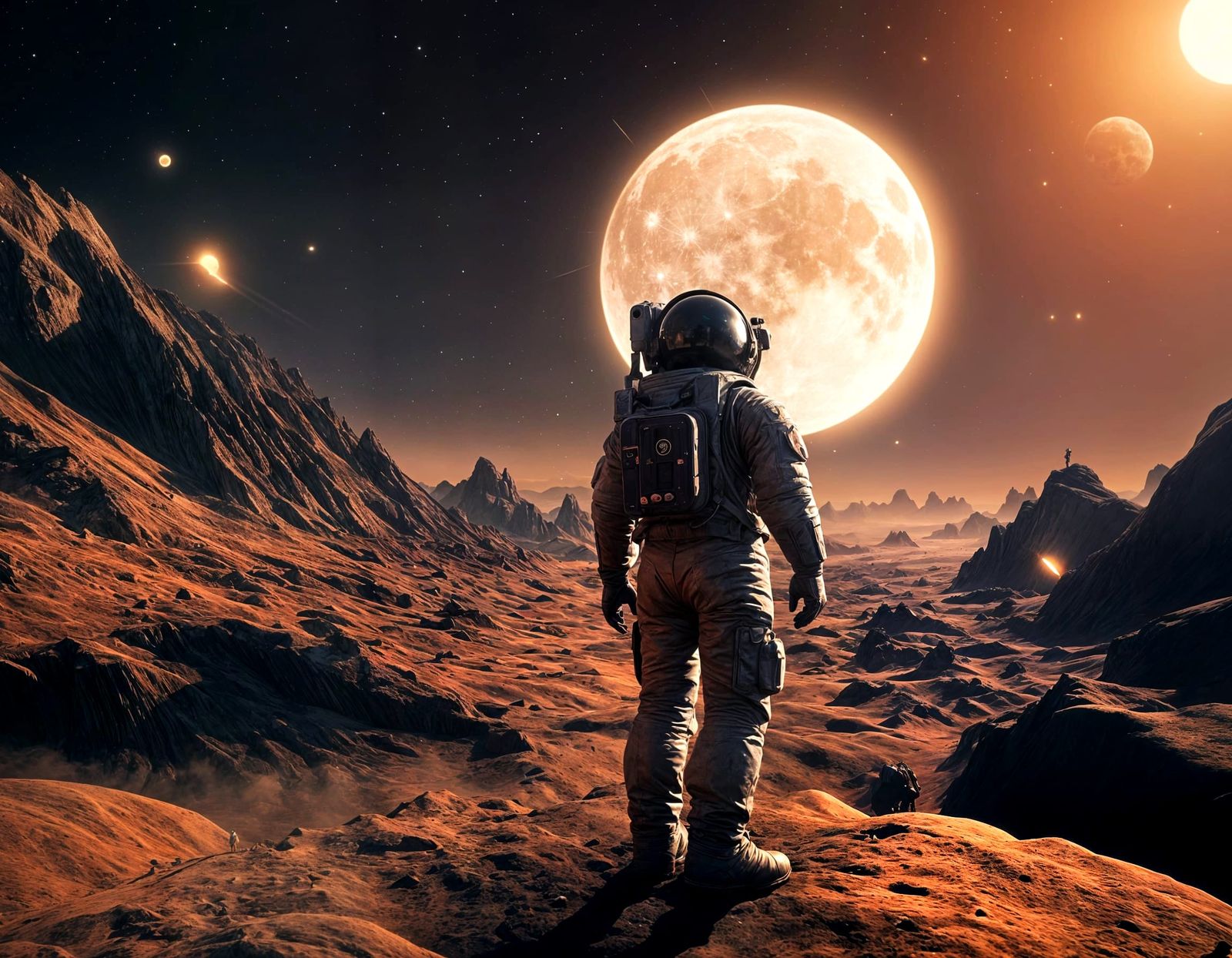 Astronaut Gazing at Earth: Digital Matte Painting