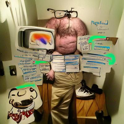 Stereotypical Internet User Lit by Screen Light