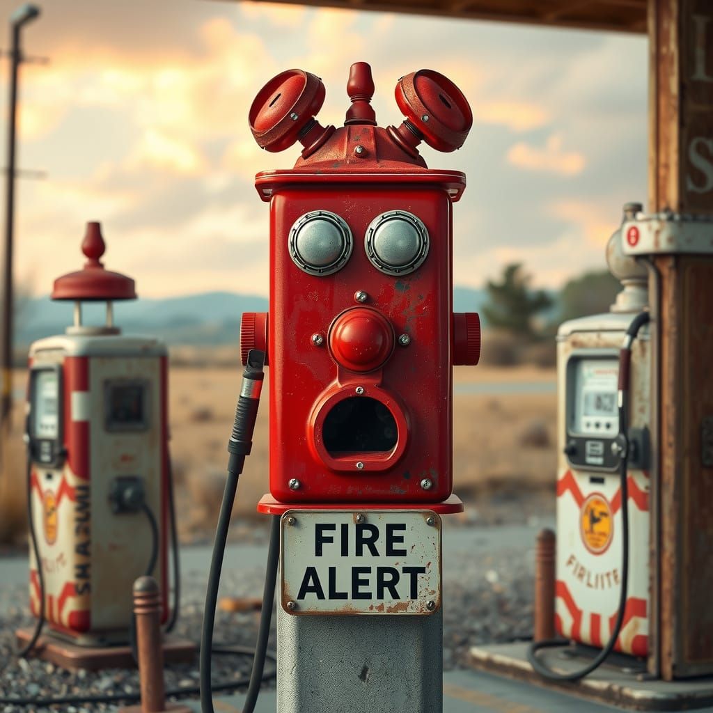 Vintage Fire Alert with Industrial Flair