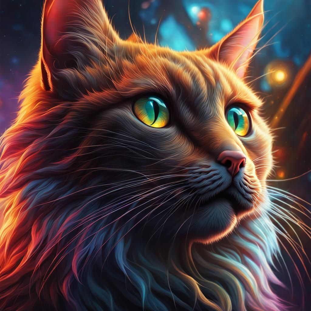 Epic Cinematic Cat in Hyperrealistic Digital Painting