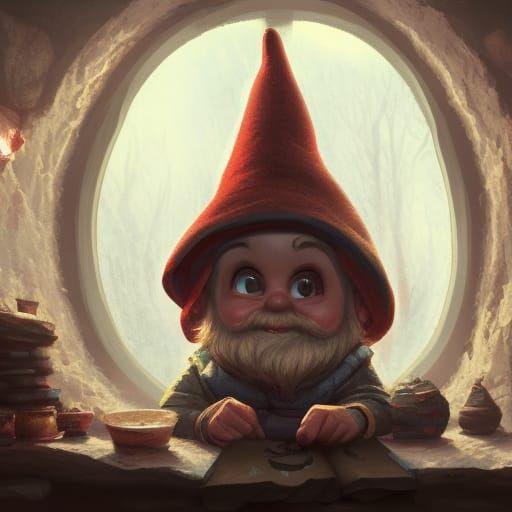Gnome in his cozy home