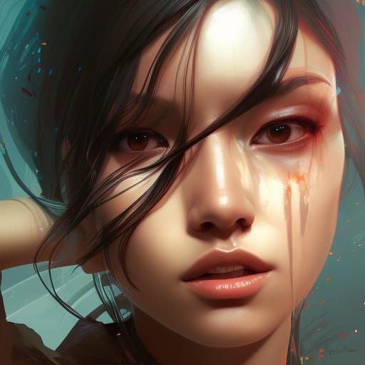 Detailed Portrait in Art Nouveau Style