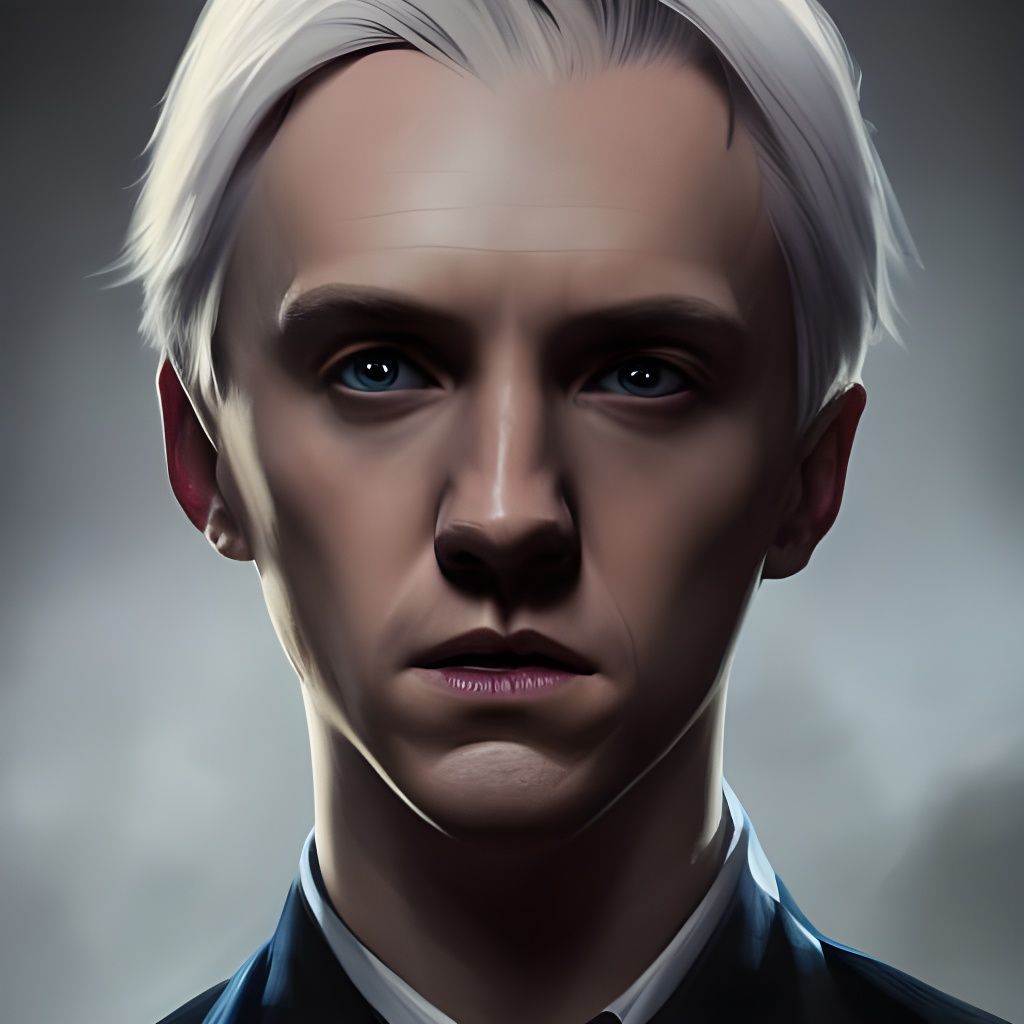 Demonic Draco Malfoy Portrait in Hyperdetailed Style