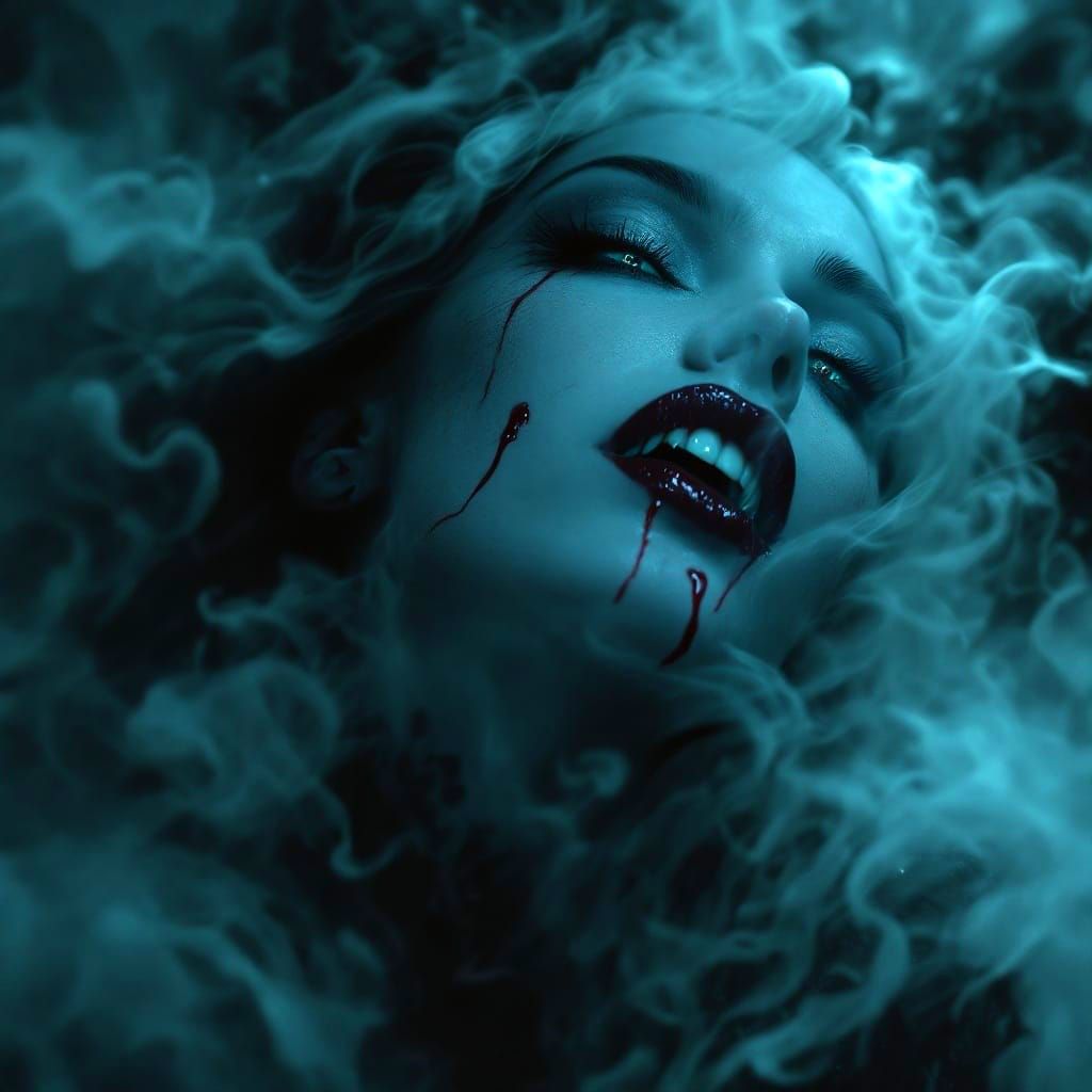 Vampire Goddess in Dark Tomb Sanctuary