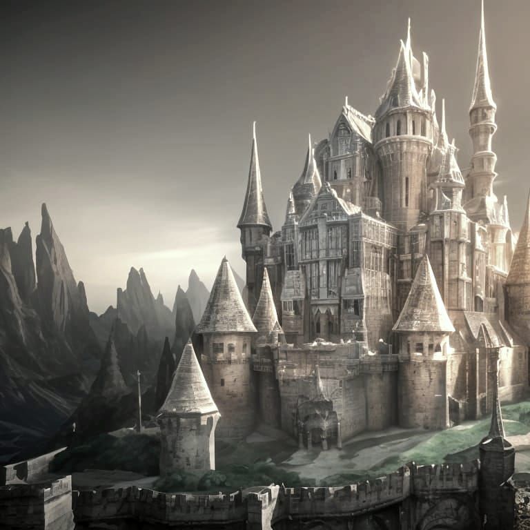 Intricate Castle: Dramatic Lighting, Realistic 3D Render