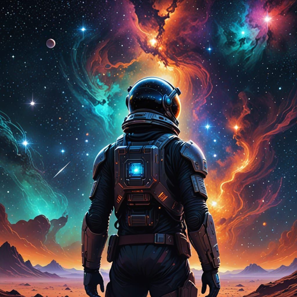 Tahrin in Galaxy of Stars: A Digital Sci-Fi Painting